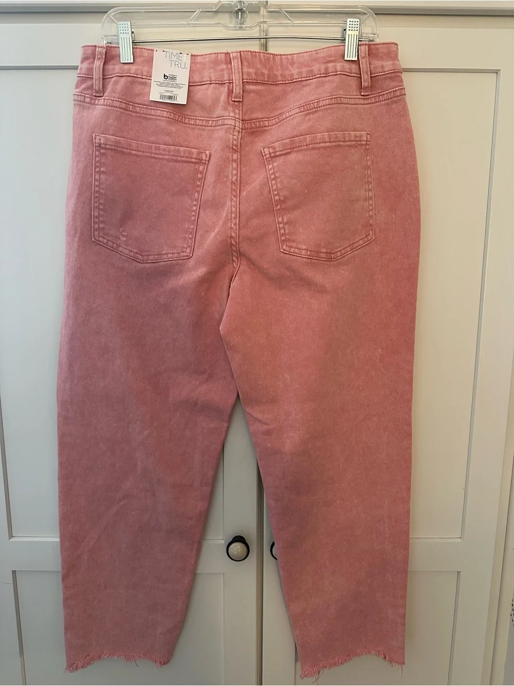 Time and Tru Rose Pink High-Rise Straight Jeans - Picture 7 of 10